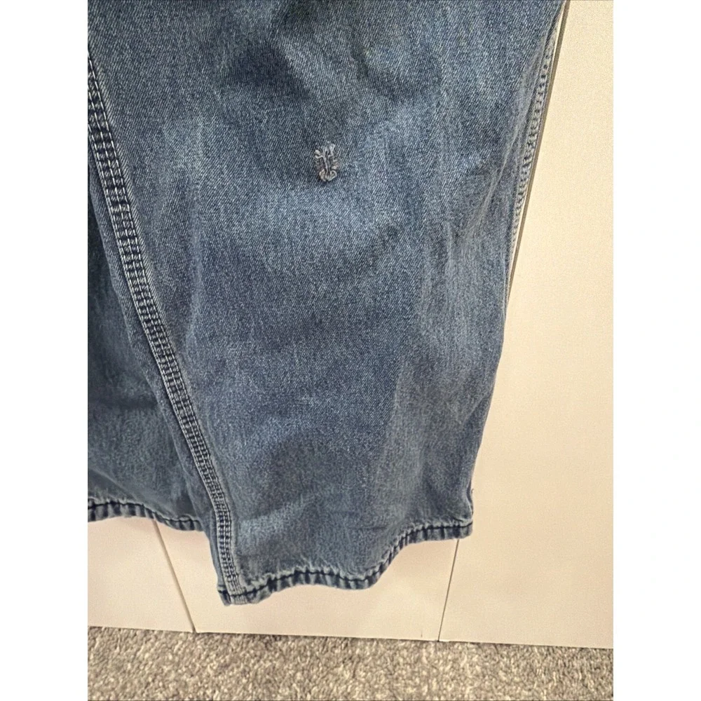 VTG Big Mac Overalls Men's 34x29 Denim BibBCarpenter Farm Work THRASHED/DISTRESS